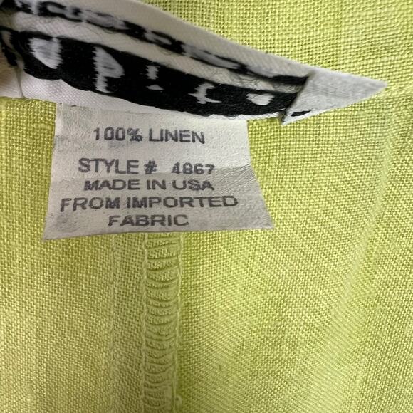 Habitat Women's Size XL 100% Linen Lime Green Cropped Pull On Pants Lagenlook - Picture 9 of 9